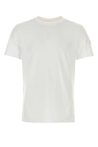 Shop Moncler Man White Cotton T-shirt