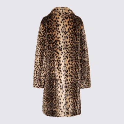 Shop Dolce & Gabbana Beige And Black Faux Fur Coat In Leo