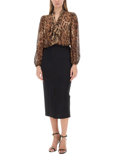 Shop Dolce & Gabbana Longuette Skirt In Black