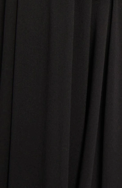 Shop Dolce & Gabbana Rosette Detail Halter Neck Silk Chiffon Gown In Black