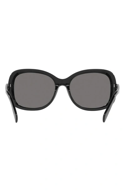 Shop Prada 57mm Polarized Rectangular Sunglasses In Black
