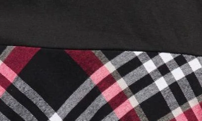 Ava & Yelly Kids' Ponté Plaid Skirt Dress In Black
