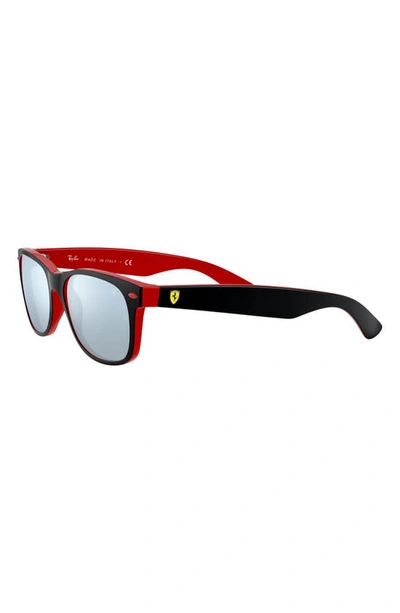 Shop Ray Ban 55mm Mirrored Square Sunglasses In Red Black