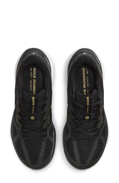 Nike Air Zoom Structure 25 Road Running Shoe In Black/ Gold/ White/ Grey