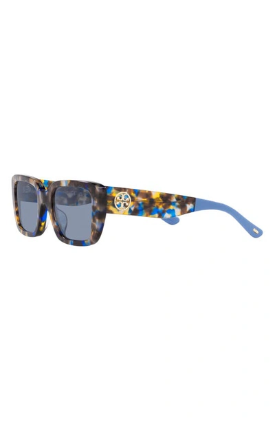Shop Tory Burch 51mm Rectangular Sunglasses In Tortoise
