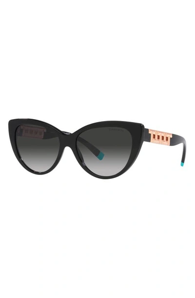 Tiffany & Co 56mm Gradient Cat Eye Sunglasses In Black
