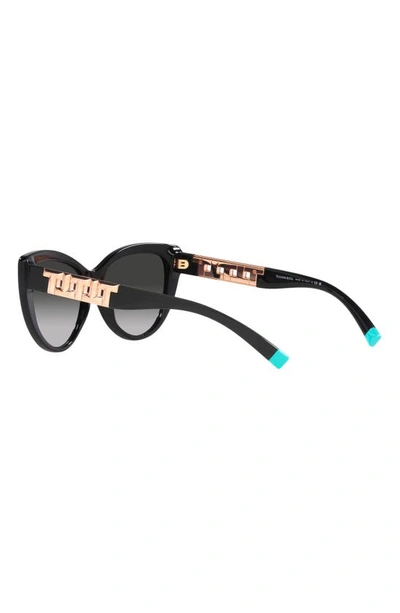 Tiffany & Co 56mm Gradient Cat Eye Sunglasses In Black