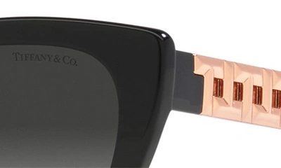Tiffany & Co 56mm Gradient Cat Eye Sunglasses In Black