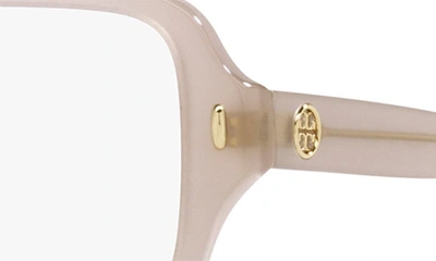Shop Tory Burch 54mm Square Optical Glasses In Bone