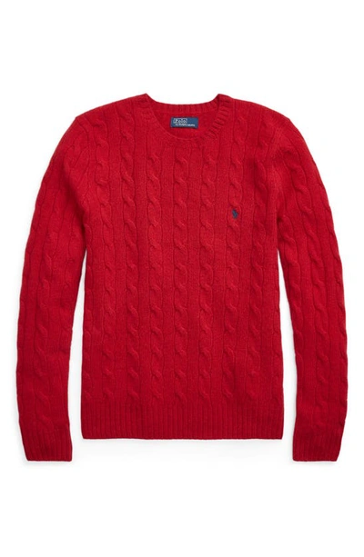 Shop Ralph Lauren Julianna Wool & Cashmere Cable Stitch Sweater In New Red