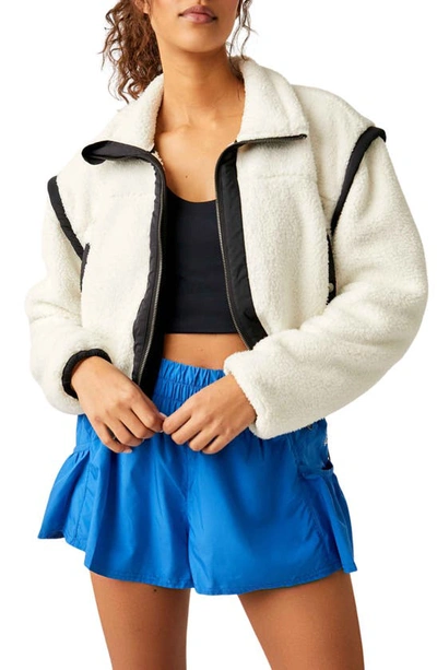 Shop Fp Movement Courtside Faux Shearling Jacket In Ivory Combo