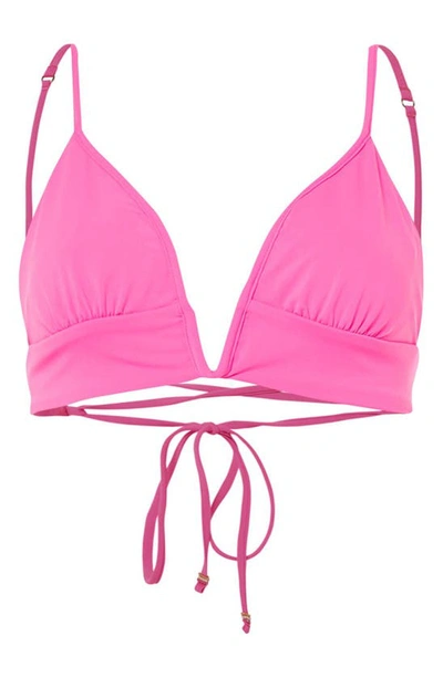 Shop Maaji Radiant Pink Parade Reversible Triangle Bikini Top