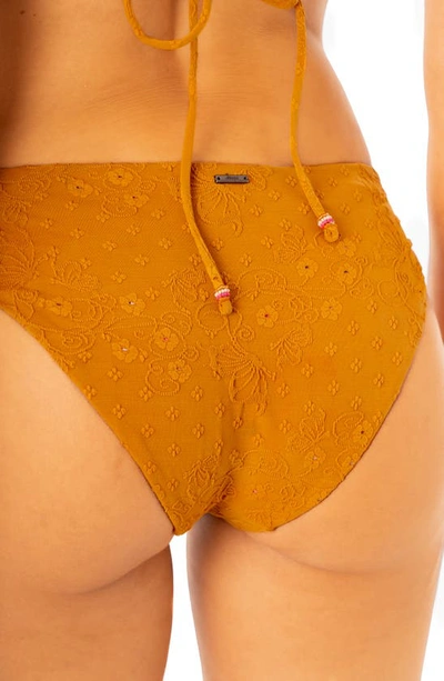 Shop Maaji Caramel Brown Sublimity Reversible Bikini Bottoms In Yellow