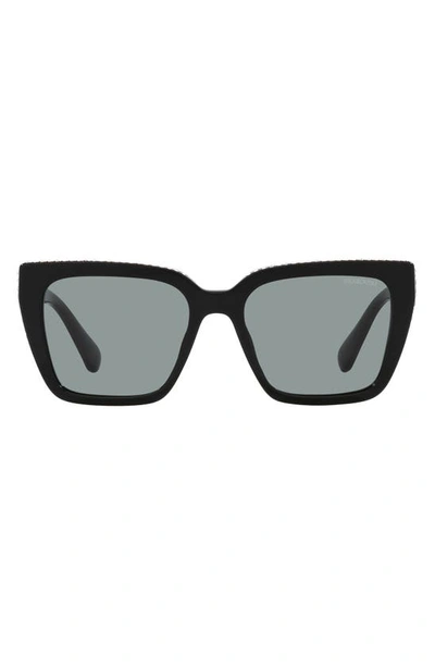 Shop Swarovski 54mm Square Sunglasses In Black