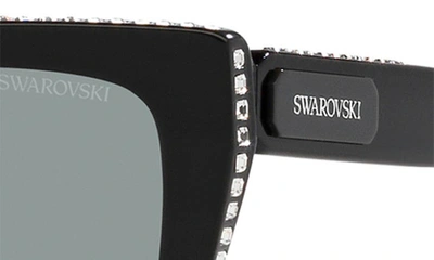 Shop Swarovski 54mm Square Sunglasses In Black