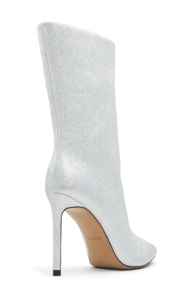 Shop Aldo Silva Pointed Toe Bootie In Silver