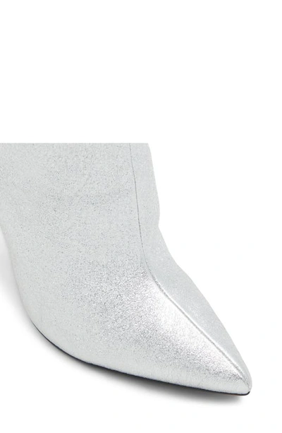 Shop Aldo Silva Pointed Toe Bootie In Silver