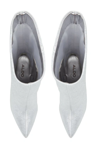 Shop Aldo Silva Pointed Toe Bootie In Silver