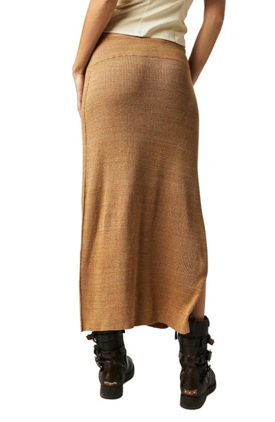 Shop Free People Golden Hour Midi Sweater Skirt In Apple Pie Combo