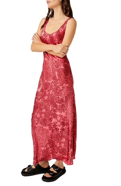 Shop Free People Worth The Wait Floral Maxi Dress In Cherry Combo