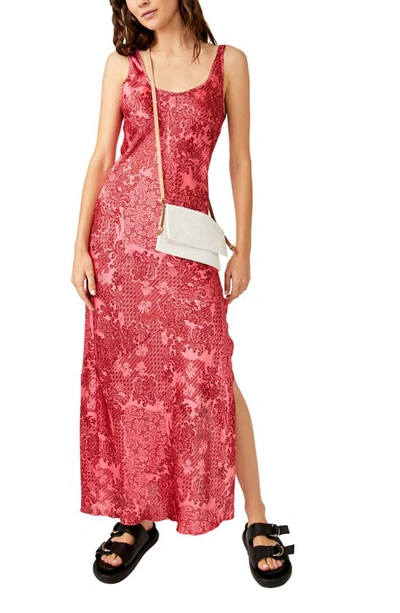Shop Free People Worth The Wait Floral Maxi Dress In Cherry Combo