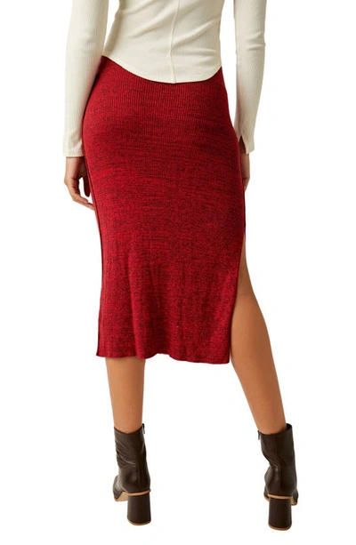 Shop Free People Golden Hour Midi Sweater Skirt In Mulberries Combo