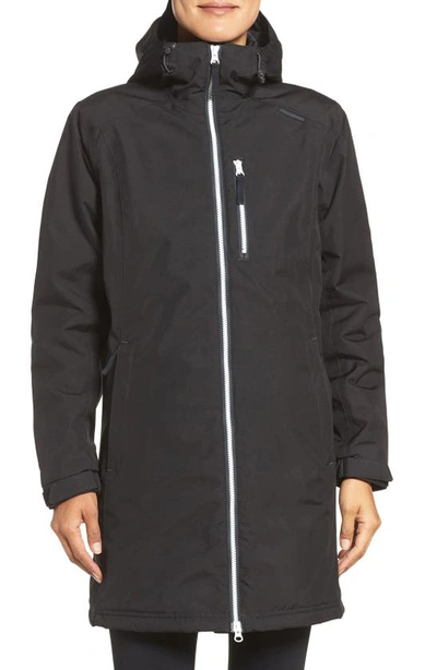 Shop Helly Hansen Belfast Long Waterproof Winter Rain Jacket In Black