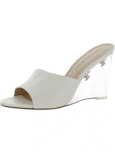 Shop Veronica Beard Dali Lucite Womens Padded Insole Wedge Sandals In White