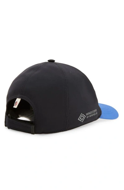 Shop Moncler Embroidered Colorblock Baseball Cap In Navy