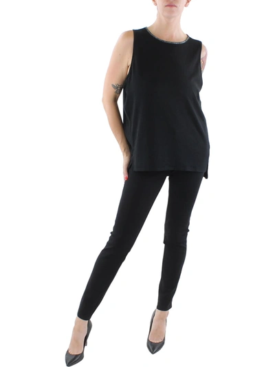 Shop Rag & Bone Womens Knit Contrast Trim Tank Top In Black