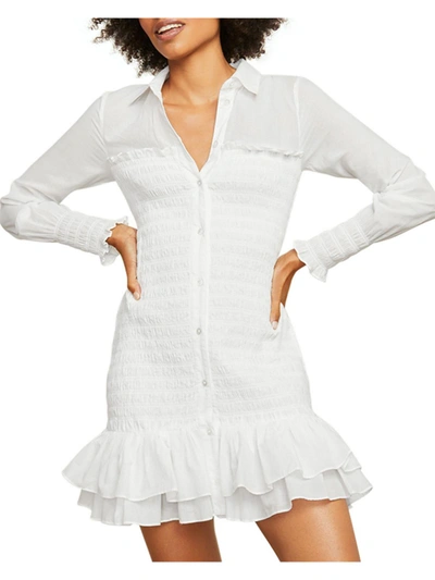 Shop Veronica Beard Kelsey Womens Collared Midi Shirtdress In White