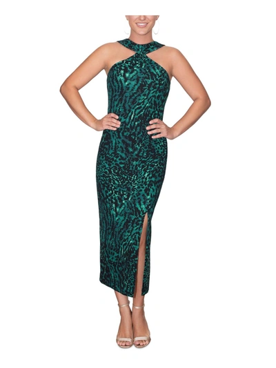 Shop Rachel Rachel Roy Womens Twist Neck Long Maxi Dress In Green