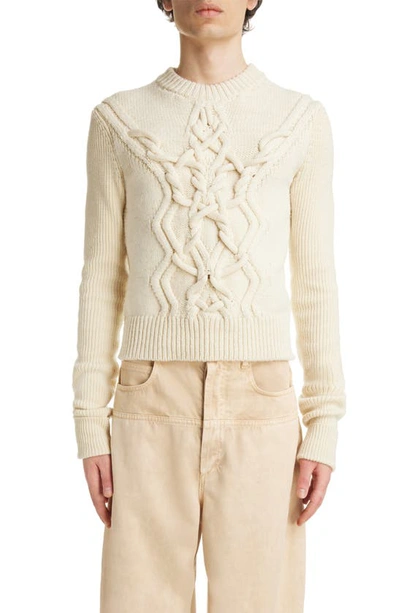 Shop Isabel Marant Tristan Merino Wool Blend Sweater In Ecru