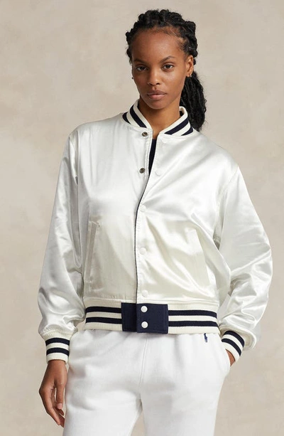 Polo Ralph Lauren Rl-logo Reversible Bomber Jacket In Hunter Navy