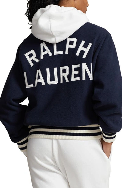 Polo Ralph Lauren Rl-logo Reversible Bomber Jacket In Hunter Navy