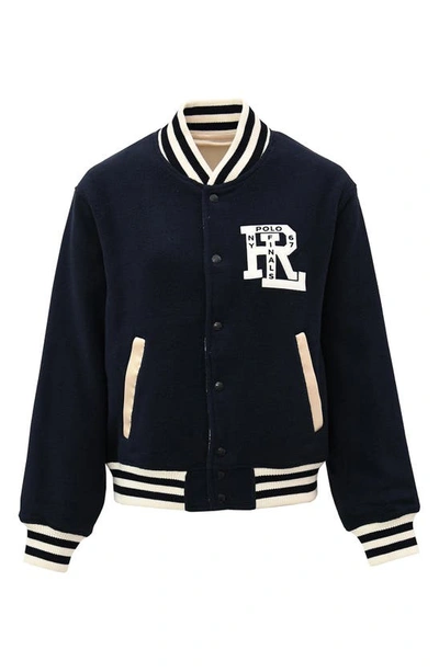 Polo Ralph Lauren Rl-logo Reversible Bomber Jacket In Hunter Navy