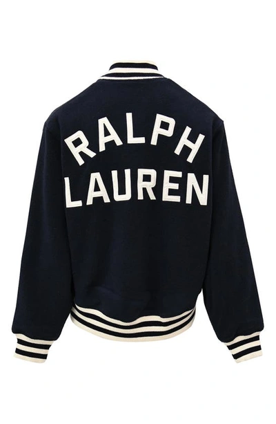 Polo Ralph Lauren Rl-logo Reversible Bomber Jacket In Hunter Navy