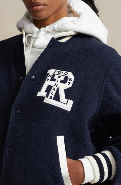 Polo Ralph Lauren Rl-logo Reversible Bomber Jacket In Hunter Navy