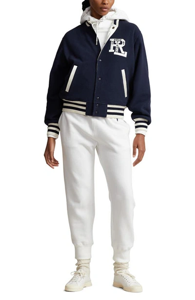 Polo Ralph Lauren Rl-logo Reversible Bomber Jacket In Hunter Navy
