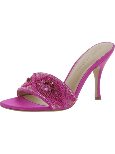 Shop Veronica Beard Braxton Womens Satin Embellished Heels In Pink