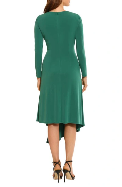 Maggy London Desolina Long Sleeve Asymmetric Hem Dress In Evergreen