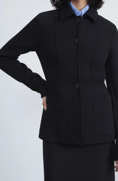 Shop Lafayette 148 Wool Blend Jacket In Black
