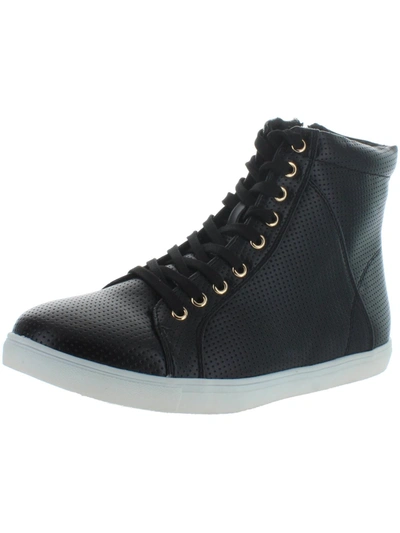 Shop Masseys Callie Womens High-top Lace-up Fashion Sneakers In Black