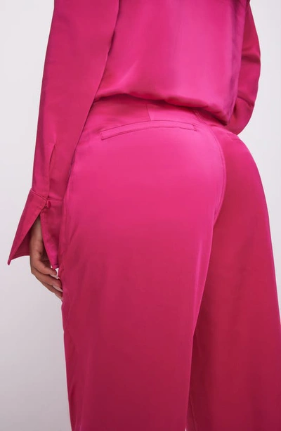 Shop Good American Washed Satin Straight Leg Pants In Love Potion007
