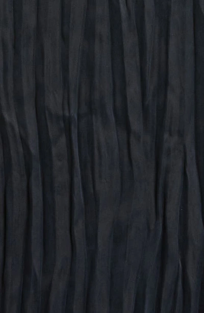 Shop Eileen Fisher Pleated Scoop Neck Midi Dress In Black
