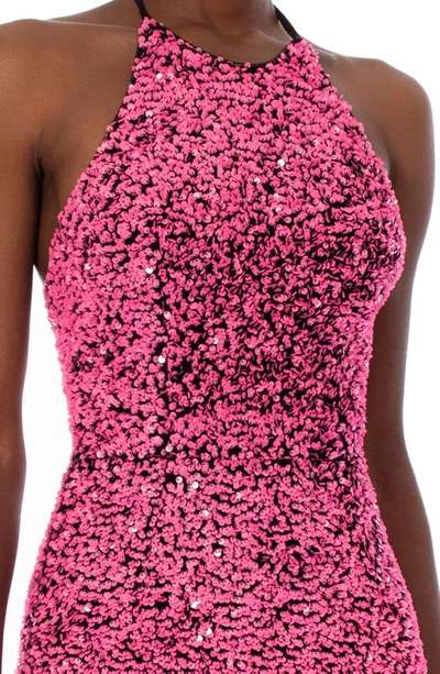 Shop Helsi Emma Sequin Halter Dress In Bright Pink