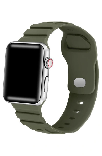 The Posh Tech Ridge Silicone 27mm Apple Watch® Watchband In Green