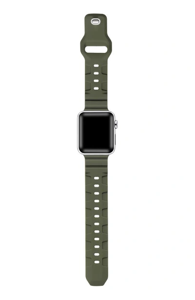 The Posh Tech Ridge Silicone 27mm Apple Watch® Watchband In Green