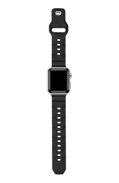 The Posh Tech Ridge Silicone 27mm Apple Watch® Watchband In Black