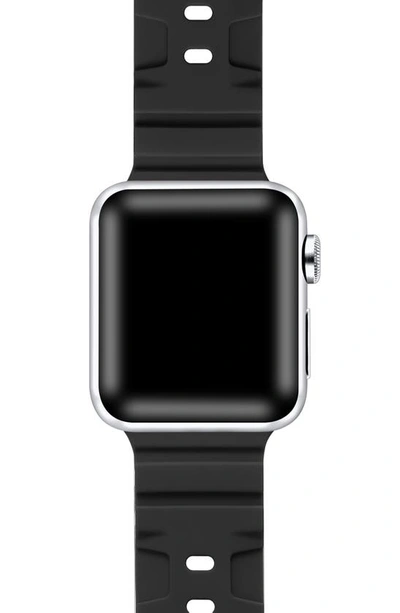 The Posh Tech Ridge Silicone 27mm Apple Watch® Watchband In Black